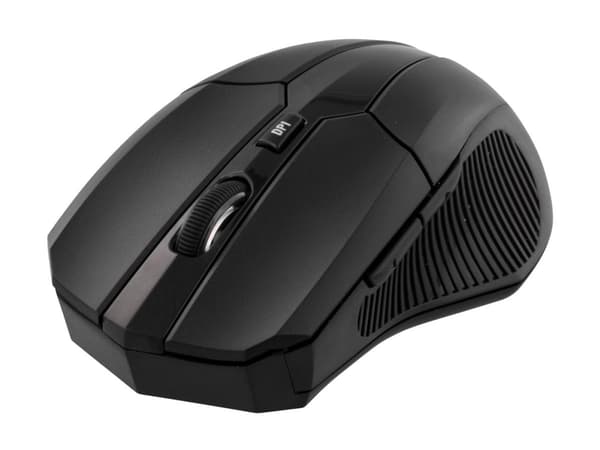 DELTACO MS-776 - Mus - optisk - 5 knapper - trådløs - USB trådløs mottaker - svart