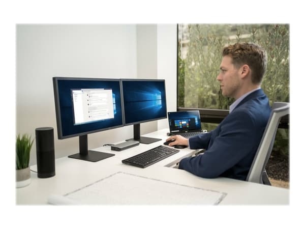 Kensington SureTrack Dual Wireless Mouse - Mus - optisk - 4 knapper - trådløs - 2.4 GHz, Bluetooth 5.0 LE, Bluetooth 3.0 - USB trådløs mottaker - sva Sort