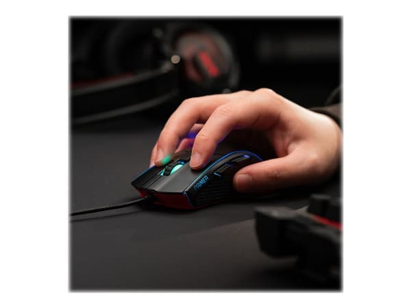 XPG Primer - Mus - optisk - 7 knappar - kabelansluten - USB - svart