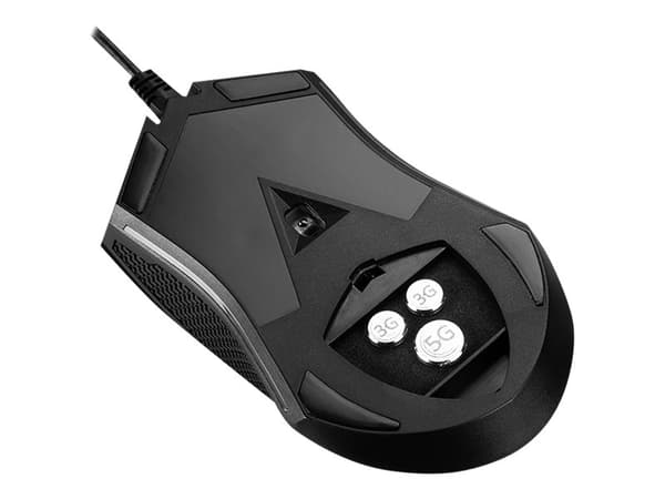 MSI Clutch GM08 - Mus - höger- och vänsterhänta - optisk - 6 knappar - kabelansluten - USB - svart