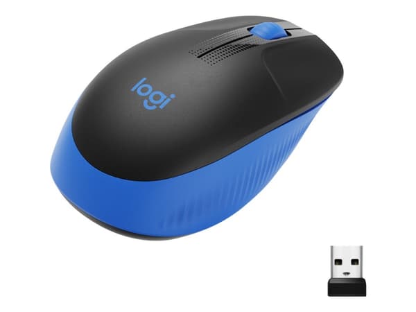 Logitech M190 - Mus - optisk - 3 knapper - trådløs - trådløs modtager (USB) - blå
