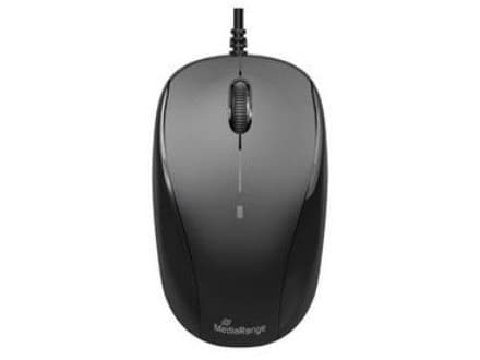 MediaRange MROS213 - Mus - optisk - 3 knappar - kabelansluten - USB 2.0 - svart