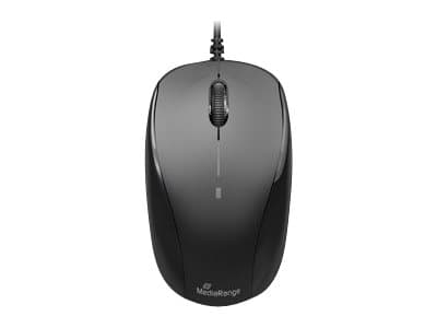 MediaRange MROS213 - Mus - optisk - 3 knappar - kabelansluten - USB 2.0 - svart Svart
