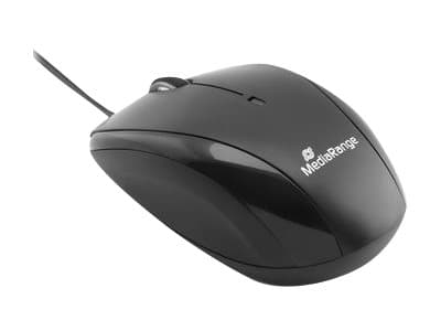 MediaRange MROS216 - Mus - optisk - 3 knappar - trådlös - 2.4 GHz - trådlös USB-mottagare - svart