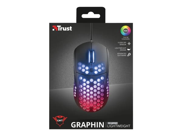 Trust GXT 960 Graphin - Mus - høyrehendt - optisk - 6 knapper - kablet - USB 2.0