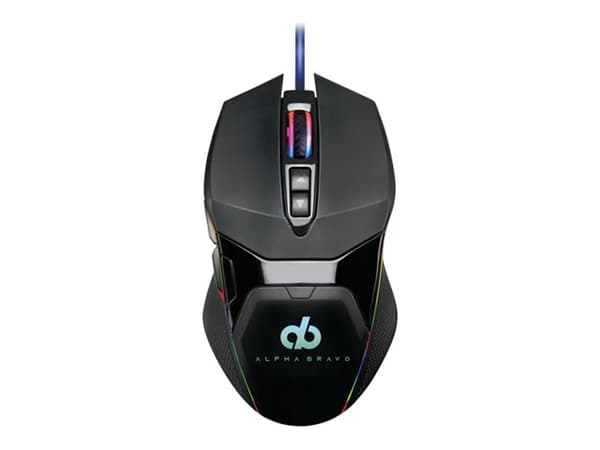 Alpha Bravo GZ1 - Mus - ergonomisk - höger- och vänsterhänta - 7 knappar - kabelansluten - USB Svart