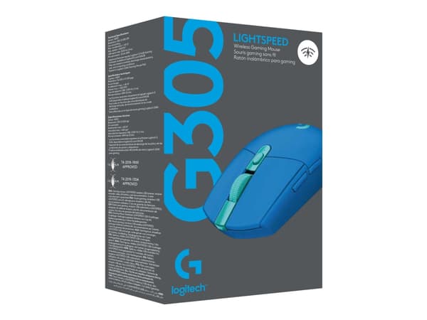 Logitech G G305 - Mus - optisk - 6 knapper - trådløs - 2.4 GHz - USB trådløs mottaker - blå