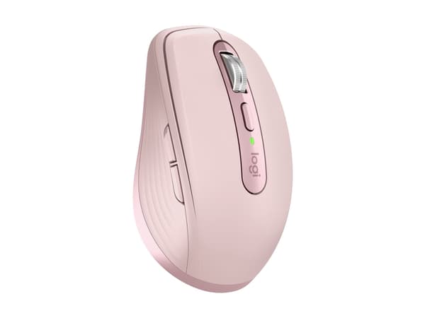 Logitech MX Anywhere 3 - Mus - laser - 6 knapper - trådløs - 2.4 GHz, Bluetooth - USB trådløs mottaker - rosa