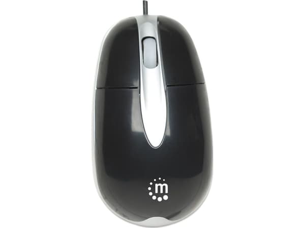 Manhattan 177016, Ambidextrous, Optisk, USB Type-A, 1000 DPI, Svart