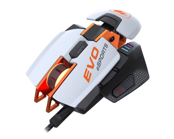COUGAR Gaming 700M EVO eSPORTS, Oikeakätinen, Optinen, USB A-tyyppi, 16000 DPI, Valkoinen