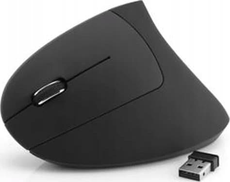 MediaRange - Vertikal mus - ergonomisk - venstrehendt - optisk - 6 knapper - trådløs - 2.4 GHz - USB trådløs mottaker - svart