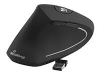 MediaRange - Vertikal mus - ergonomisk - venstrehendt - optisk - 6 knapper - trådløs - 2.4 GHz - USB trådløs mottaker - svart Sort