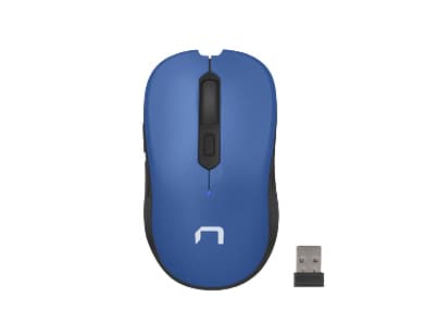 NATEC NMY-1651, Ambidextrous, Bluetooth, 1600 DPI, Blå, Vit
