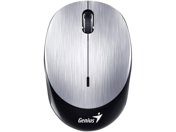 Genius Computer Technology NX-9000BT, Ambidextrous, BlueEye, Bluetooth + USB Type-A, 1200 DPI, Svart, Silver