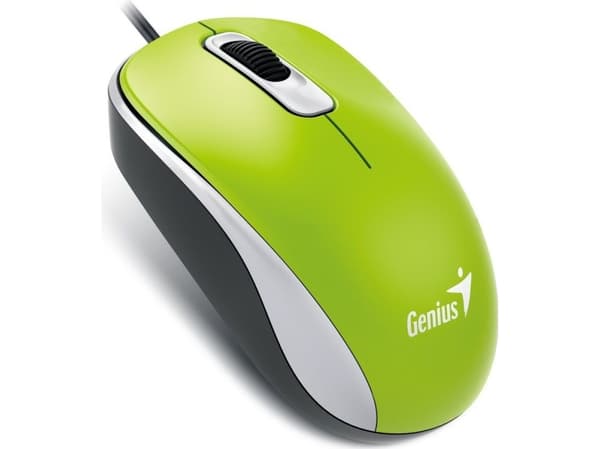 Genius Computer Technology DX-110, Ambidekstriøs, Optisk, USB Type-A, 1000 DPI, Grønn
