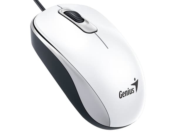 Genius Computer Technology DX-110, Ambidextrous, Optisk, USB Type-A, 1000 DPI, Vit Vit