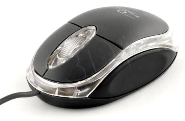TITANUM TM102K, Molempikätinen, Optinen, USB A-tyyppi, 1000 DPI, Musta