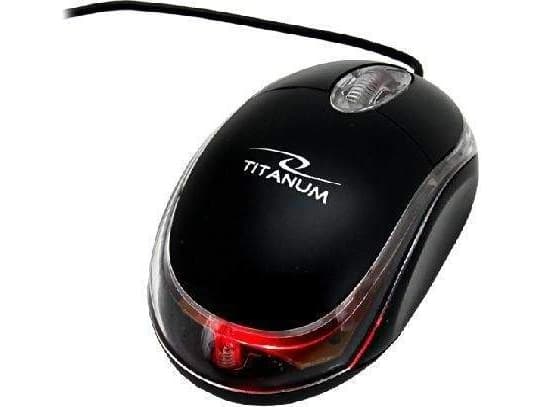 TITANUM TM102K, Molempikätinen, Optinen, USB A-tyyppi, 1000 DPI, Musta