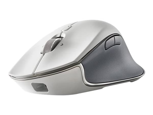 Razer Pro Click - Mus - högerhänt - optisk - 8 knappar - trådlös, kabelansluten - Bluetooth, 2.4 GHz - vit Grå, Vit