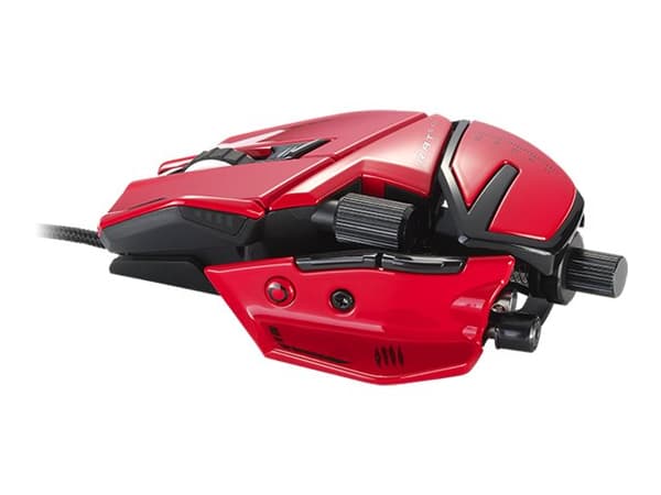 Mad Catz R.A.T 8+ ADV, Oikeakätinen, Optinen, USB A-tyyppi, 20000 DPI, 0,5 ms, Musta, Punainen
