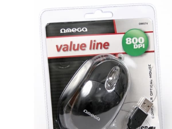 Omega OM07V, Optinen, USB A-tyyppi, 800 DPI, Musta