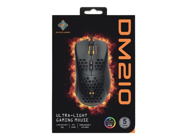 DELTACO GAMING DM210 - Mus - 7 knapper - kablet - USB - svart