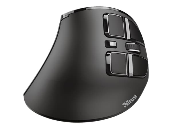 Trust Voxx, Oikeakätinen, Vaakasuuntainen muotoilu, Optinen, RF Wireless + Bluetooth, 2400 DPI, Musta