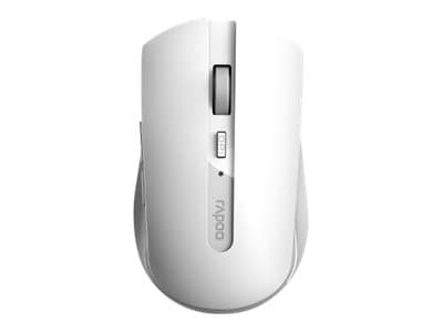 Rapoo 7200M - Mus - trådløs - 2.4 GHz, Bluetooth 4.0, Bluetooth 3.0 - USB trådløs mottaker - hvit