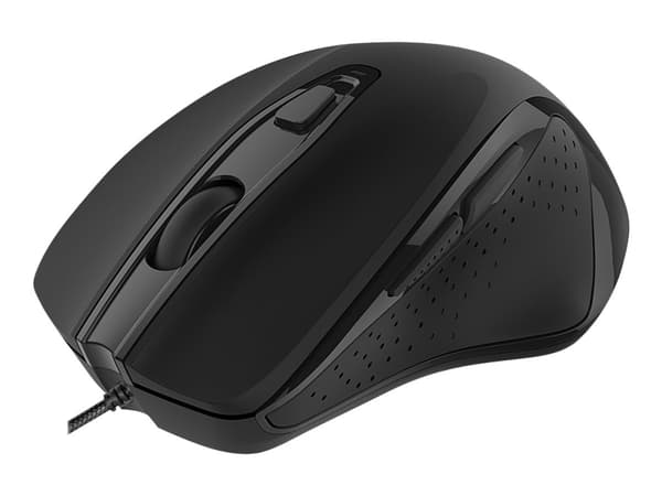 DELTACO OFFICE - Mus - optisk - 6 knappar - kabelansluten - USB - svart