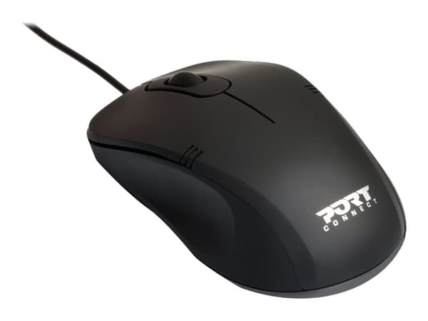 PORT OFFICE BUDGET PRO - Mus - höger- och vänsterhänta - optisk - 3 knappar - kabelansluten - USB