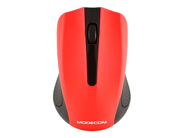 ModeCom MC-WM9 - Mus - optisk - trådlös - 2.4 GHz - trådlös USB-mottagare - svart, röd