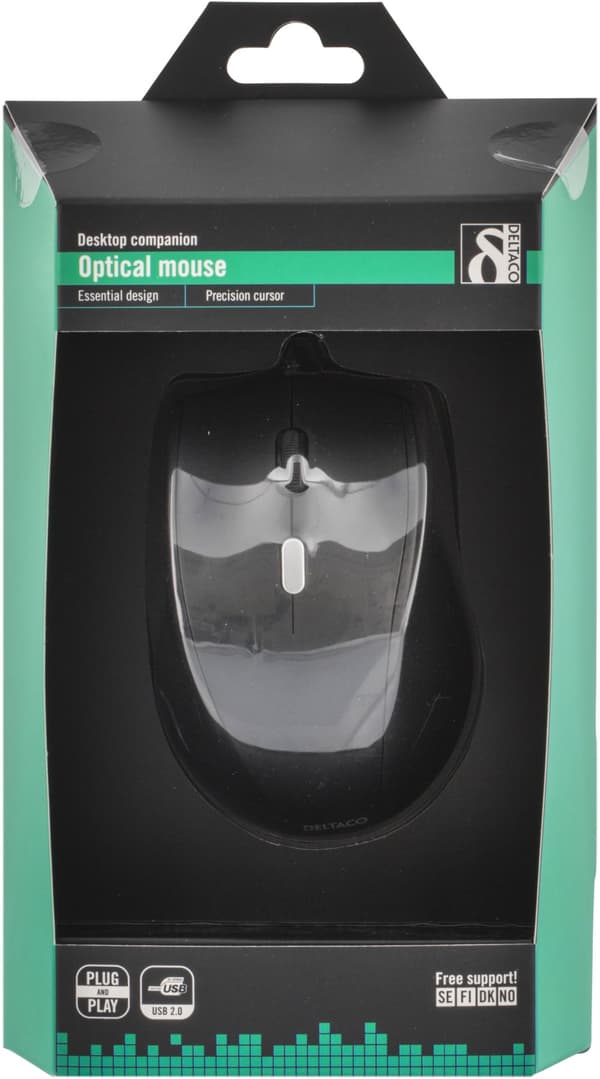 Optical mouse, 3 buttons with scroll, USB, black