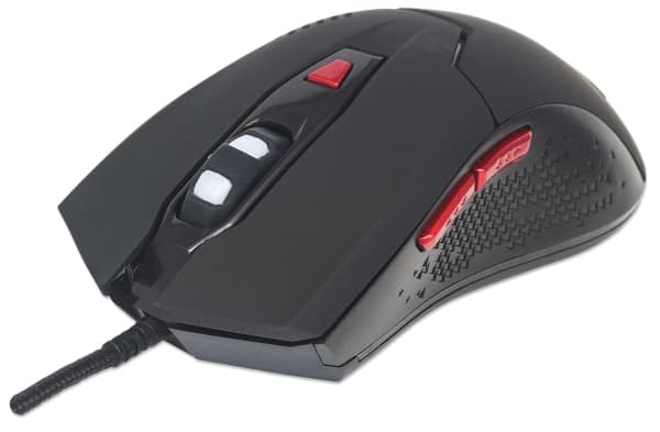 Manhattan 176071, Ambidextrous, Optisk, USB Type-A, 2400 DPI, Svart Svart