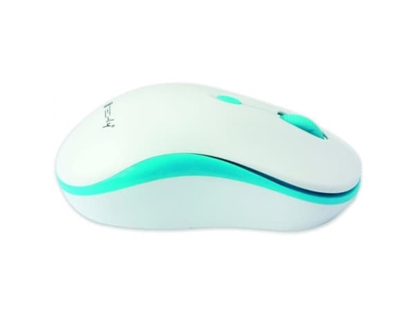 Techly IM 1600-WT-WBW, Molempikätinen, Optinen, Langaton RF, 1600 DPI, Sininen, Valkoinen