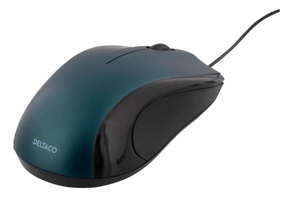 Wired optical mouse, 3 buttons with a scroll, 1200 DPI, blue