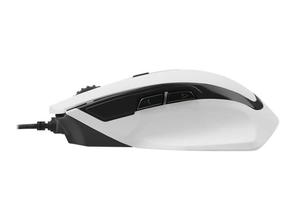 Sharkoon SHARK Force II - Mus - optisk - 6 knappar - kabelansluten - USB - vit