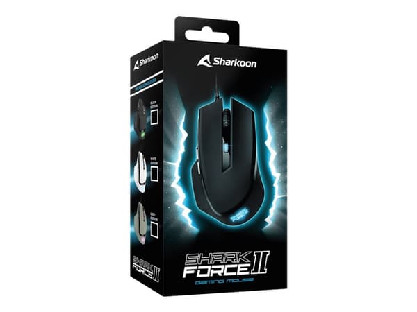 Sharkoon SHARK Force II - Mus - optisk - 6 knappar - kabelansluten - USB - vit Vit
