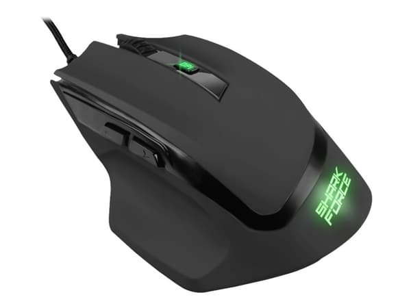 Sharkoon SHARK Force II - Mus - optisk - 6 knappar - kabelansluten - USB - svart