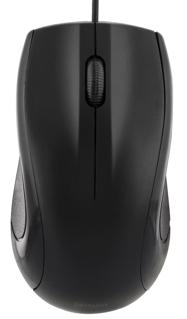 Wired optical mouse, 3 buttons w/ a scroll, 1200 DPI, black