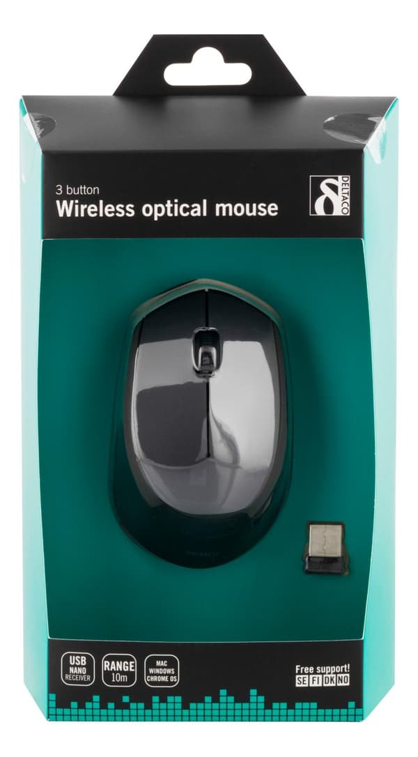 Wireless optical mouse 2.4GHz, 3 buttons with a scroll, grey