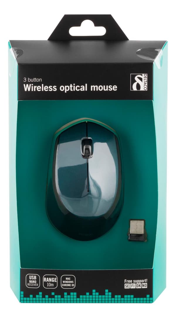 Wireless optical mouse 2.4GHz, 3 buttons w/ a scroll, green