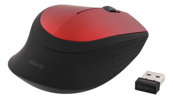 Wireless optical mouse 2.4GHz, 3 buttons with a scroll, red