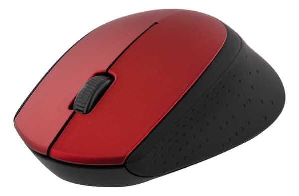 Wireless optical mouse 2.4GHz, 3 buttons with a scroll, red Svart, Röd