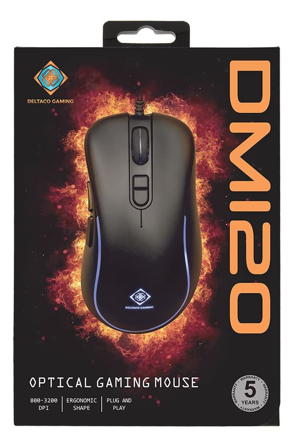 DM120 gaming mouse, RGB, 800-3200 DPI, 125 Hz, RGB LED, USB