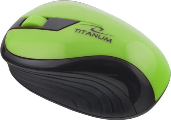 Titanum Rainbow 3D - Mus - optisk - 3 knappar - trådlös - 2.4 GHz - trådlös USB-mottagare - grön