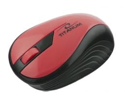 Titanum Rainbow 3D - Mus - optisk - 3 knappar - trådlös - 2.4 GHz - trådlös USB-mottagare - röd
