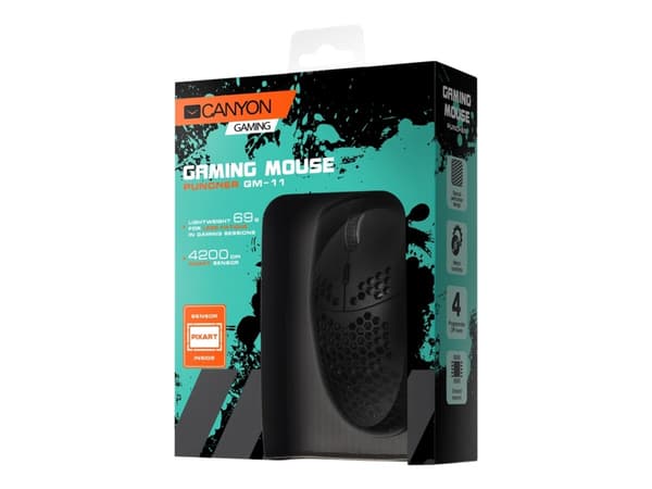 Canyon Gaming Puncher GM-11 - Mus - optisk - 7 knappar - kabelansluten - USB - svart - detaljhandel