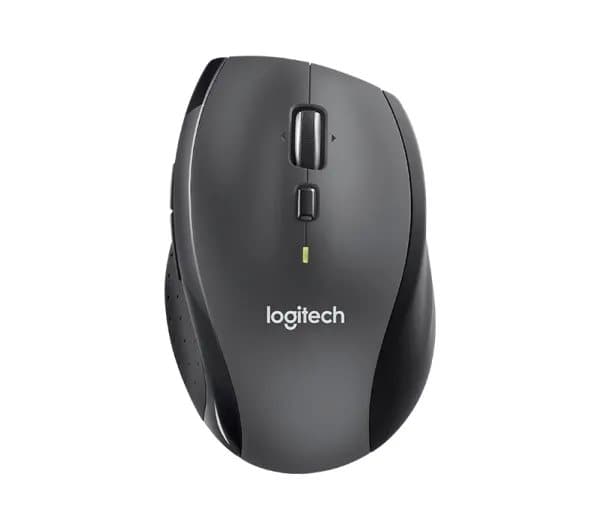 Logitech M705 - Mus - høyrehendt - laser - trådløs - 2.4 GHz - USB trådløs mottaker - grå