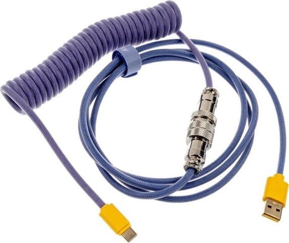 Ducky Premicord, Sininen, Violetti, 1,8 m, 1 kpl, USB A-tyyppi, USB Type-C