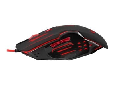 Esperanza MX403 APACHE - Mus - ergonomisk - högerhänt - 6 knappar - kabelansluten - USB - röd